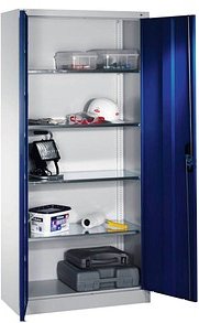 CP Metallschrank 08920-00 S10098 lichtgrau, enzianblau 93,0 x 40,0 x 195,0 cm, aufgebaut, 1 St.