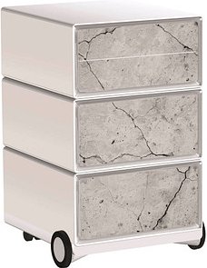 PAPERFLOW easyBox Industrial Rollcontainer weiß, bunt 61827 4 Auszüge 39,0 x 43,6 x 64,2 cm