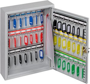 Thumbnail - phoenix KC0601K Schlüsselkasten lichtgrau mit 42 Haken, Zylinderschloss, 27,0 x 8,0 x 35,0 cm, 1 St.