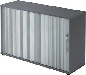 HAMMERBACHER Rollladenschrank grafit, silber 1 Fachboden 120,0 x 40,0 x 74,8 cm