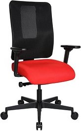 Thumbnail - Topstar Bürostuhl Sitness Open X (N) Deluxe mit Schiebesitz, OX30WTW2 T310 Stoff rot, Gestell schwarz