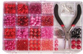 Thumbnail - Rayher Bastelset Perlenbox mit Zange pink