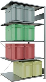 SCHULTE Anbau-Schwerlastregal MULTIplus 150 12585 silber 100,0 x 80,0 x 200,0 cm