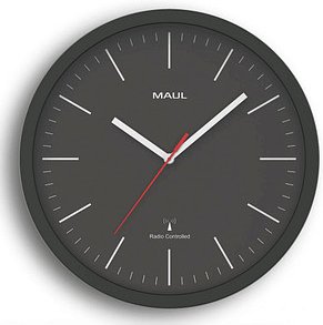 MAUL Funkwanduhr MAULjump schwarz Kunststoff, Ø 31,0 cm