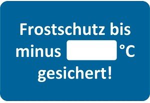 EICHNER Aufkleber Frostschutz bis minus ...ºC gesichert, blau/weiß, 250 St.