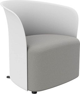 Thumbnail - meet powered by PAPERFLOW Sessel CROWN weiß schwarz Stoff 73,0 x 63,5 x 69,0 cm, 1 St.