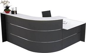 Thumbnail - Kerkmann Empfangstheke BARI L-Form, anthrazit, weiß 235,0 x 200,0 x 112,0 cm