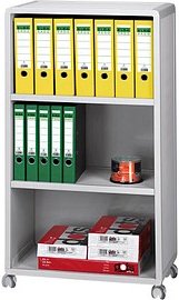 PAPERFLOW Mobil Bürowagen grau 4 Ebenen 65,1 x 33,0 x 124,6 cm