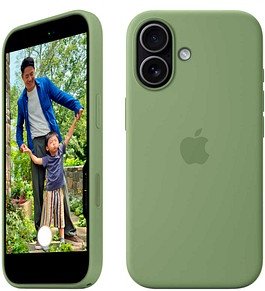 Apple Silikon Case mit MagSafe Handy-Cover für Apple iPhone 17 hellmoosgrün