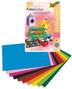 Thumbnail - folia Fotokarton farbsortiert 300 g/qm 10 Blatt