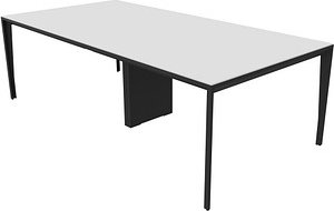 Quadrifoglio Konferenztisch X5 weiß rechteckig, 4-Fuß-Gestell grau, 240,0 x 120,0 x 75,0 cm