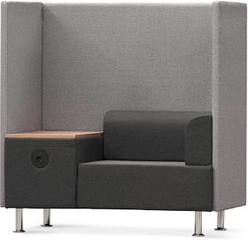 rocada Besprechungsecke Soft Seating schwarz, grau grau Stoff 125,0 x 68,0 x 137,0 cm, 1 St.