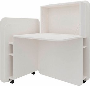 Thumbnail - fm FLATup Sekretär diamantweiß/ diamantweiß rechteckig, weiß 107,0 x 41,5 - 91,0 cm