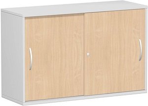geramöbel Schiebetürenschrank Flex, S-312253-BL lichtgrau, buche 1 Fachboden 120,0 x 42,5 x 79,8 cm