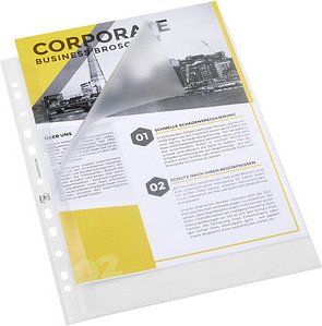 100 OXFORD Prospekthüllen DIN A4 transparent genarbt 0,12 mm