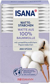 ISANA Wattestäbchen weiß, 200 St.