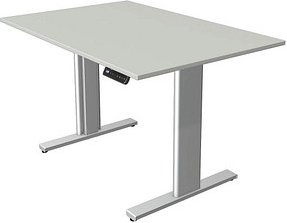 Thumbnail - Kerkmann Move 3 tube elektrisch höhenverstellbarer Schreibtisch lichtgrau rechteckig, T-Fuß-Gestell silber 120,0 x 80,0 ...