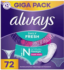 always Slipeinlagen Daily Fresh Flexistyle Normal für Slip, 72 St.