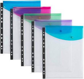 Thumbnail - RAPESCO® Dokumententaschen DIN A4 farbsortiert glatt, 5 St.