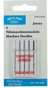 WEYLAND 1855 Nähmaschinennadeln silber Jersey, 5 St.