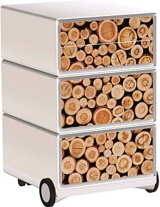 PAPERFLOW easyBox Industrial Rollcontainer weiß, bunt 61811 4 Auszüge 39,0 x 43,6 x 64,2 cm