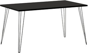 Thumbnail - MÖBELPARTNER Fynn Schreibtisch schwarz rechteckig, 4-Fuß-Gestell schwarz 120,0 x 80,0 cm