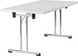 HAMMERBACHER Mehrzwecktisch weiß rechteckig, Rundrohr chrom, 160,0 x 80,0 x 73,5 cm