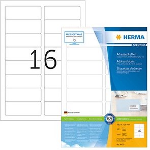 1.600 HERMA Etiketten 4479 weiß 88,9 x 33,8 mm