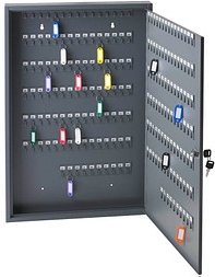 ALCO Schlüsselkasten grau mit 200 Haken, Zylinderschloss, 45,0 x 5,0 x 68,0 cm, 1 St.