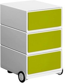 Thumbnail - PAPERFLOW easyBox Rollcontainer weiß, grün 3 Auszüge 39,0 x 43,6 x 64,2 cm