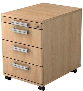 Thumbnail - HAMMERBACHER Akandia Rollcontainer eiche 4 Auszüge 42,8 x 58,0 x 59,0 cm