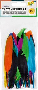folia Federn mehrfarbig Indianerfedern bunt 10 g, 1 Pack