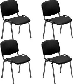 4 Nowy Styl Besucherstühle Iso schwarz Kunstleder