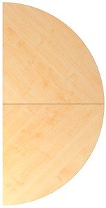 HAMMERBACHER Anbautisch LA160 ahorn, grau halbrund 160,0 x 80 x 65,5 - 82,5 cm