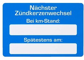 EICHNER Aufkleber Nächster Zündkerzenwechsel bei, blau/weiß, 250 St.