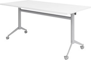 HAMMERBACHER Mehrzwecktisch KF 16 weiß rechteckig, T-Fuß-Gestell silber, 160,0 x 80,0 x 75,0 cm