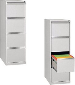 Gürkan Hängeregistraturschrank lichtgrau 4 Schubladen 40,0 x 62,0 x 132,0 cm, 1 St.