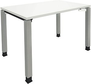 Thumbnail - fm Sidney Schreibtisch weiß rechteckig, 4-Fuß-Gestell silber 120,0 x 80,0 cm