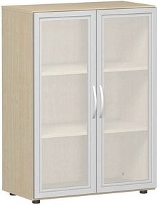 Thumbnail - geramöbel Aktenschrank Flex, S-383802-GTA ahorn, Acrylglas satiniert 2 Fachböden 80,0 x 42,0 x 110,4 cm