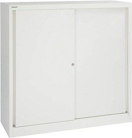 BISLEY Schiebetürenschrank ECO, SD12112S696 verkehrsweiß 2 Fachböden 120,0 x 43,0 x 118,1 cm