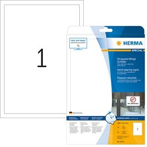 Thumbnail - HERMA Folienetiketten 8334 weiß 190,0 x 275,0 mm, 25 Blatt