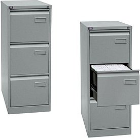 BISLEY LIGHT Hängeregistraturschrank silber 3 Schubladen 41,3 x 62,2 x 101,6 cm