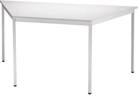 HAMMERBACHER Konferenztisch lichtgrau Trapezform, Vierkantrohr grau, 160,0 x 69,3 x 72,0 cm