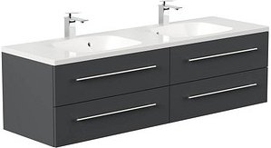 POSSEIK Waschbecken mit Unterschrank GEANT 160 grafit 160,0 x 49,6 x 44,0 cm