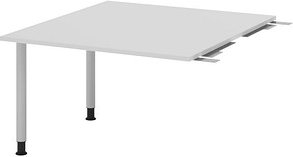 HAMMERBACHER Verbindungsplatte höhenverstellbar KT12C lichtgrau, silber rechteckig 120,0 x 130,0 x 72,0 - 74,0 cm