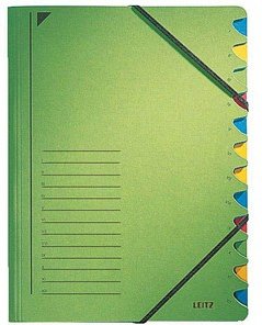 LEITZ Ordnungsmappe 3912 12 Fächer grün, 1 St.