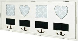 HAKU Möbel Wandgarderobe 28320 weiß Holz 4 Haken 63,0 x 26,0 cm