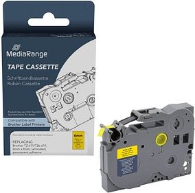 MediaRange Schriftband MRBTZ611, 6 mm schwarz auf gelb