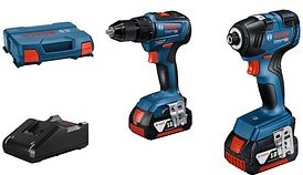 Thumbnail - AKTION: BOSCH Professional GDR 18V-200 + GSR 18V-55 Akku-Drehschlagschrauber-Set 2x 18,0 V, mit 2 Akkus mit Prämie nach ...