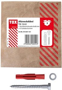 TOX TRI 10/61 010601161 Dübel mit Schrauben Ø 10 mm x 61 mm, 2 St.